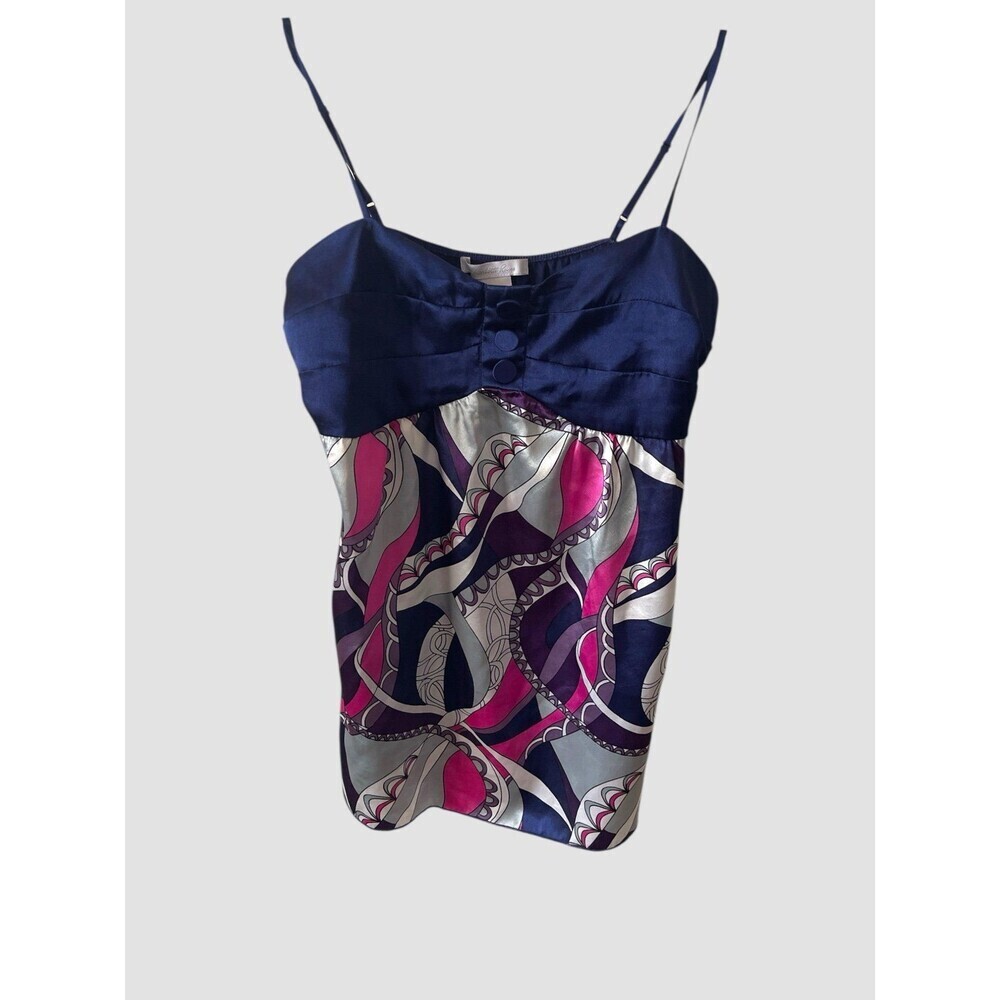 Vintage Y2K Charlotte Russe Cami Women Satin Babydoll Retro Size M Navy Side Zip